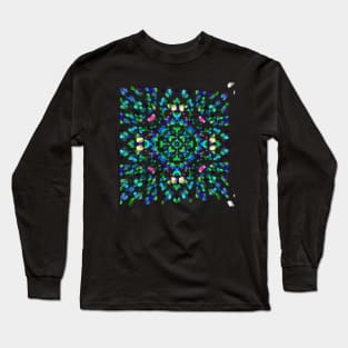 3D VR Rainbow Mandala Sticker #3 Long Sleeve T-Shirt